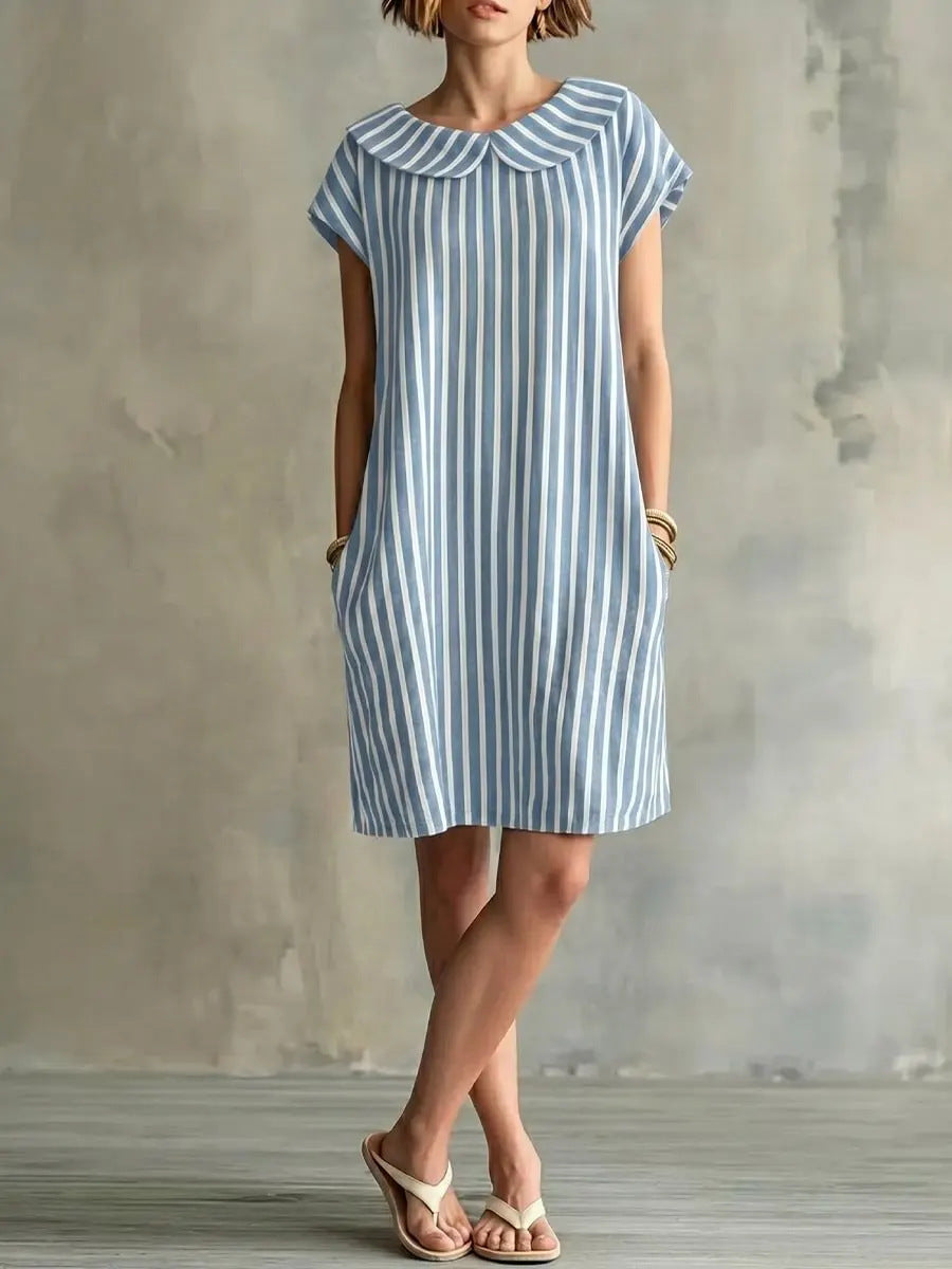 Elegant And Fashionable Printed Striped Dress For Women