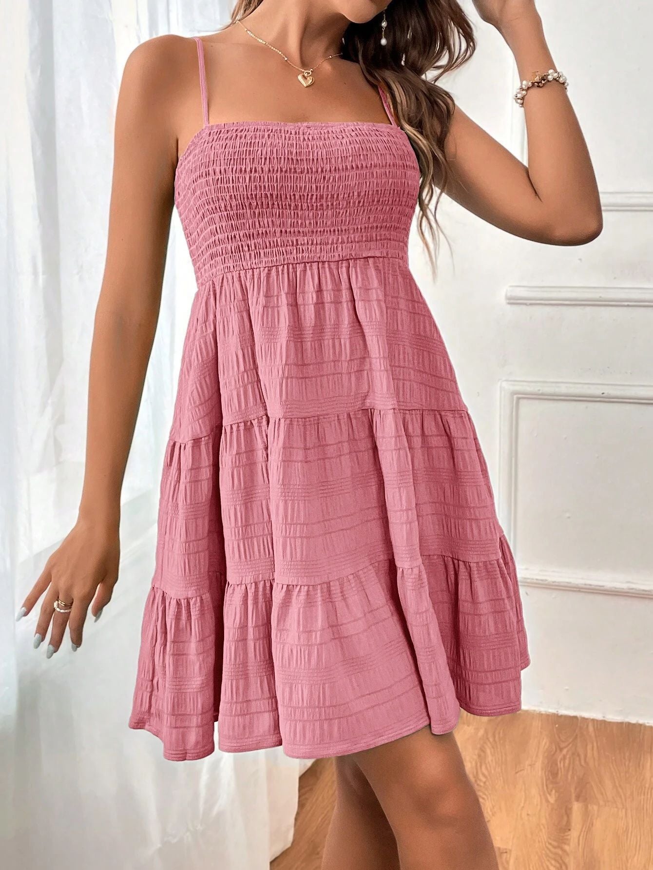 Women’s Sleeveless Ruffled Summer Mini Dress with Spaghetti Straps in 8 Colors S-XXL