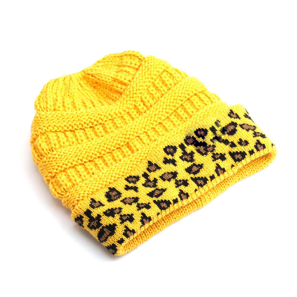 Women's Leopard Print Knit Beanie in 10 Colors - Wazzi's Wear