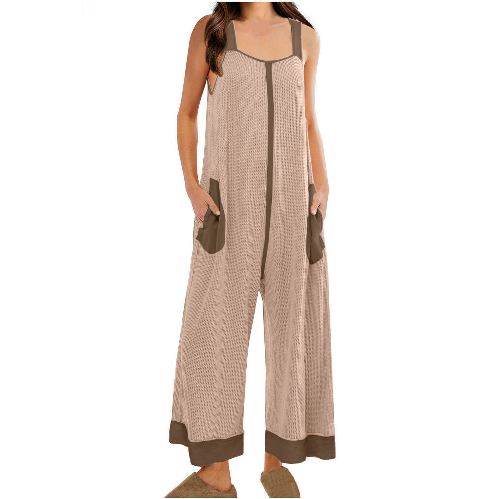 Women's Casual Loose Jumpsuit Sleeveless U-neck One-piece