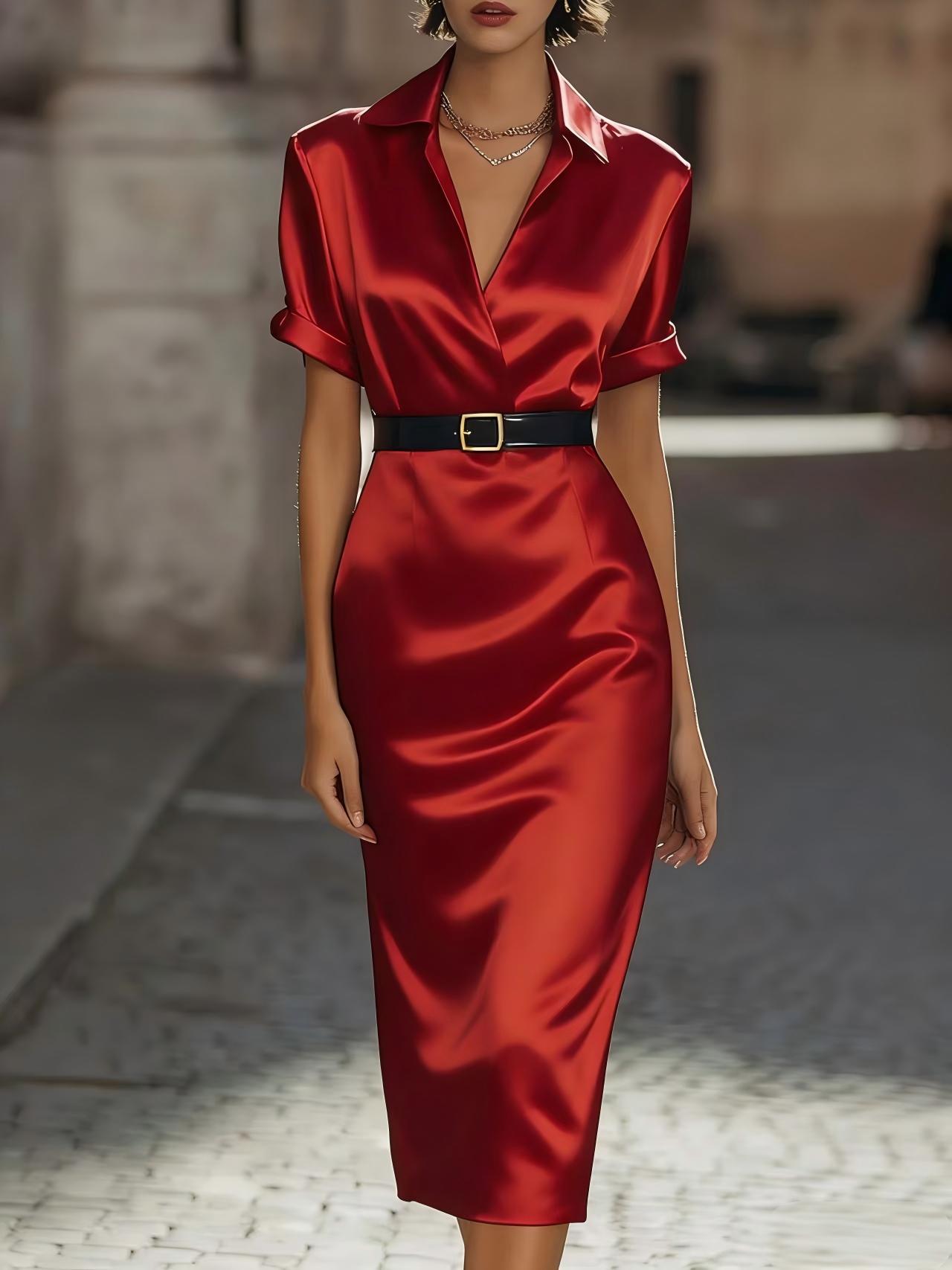 Women's Slim-fit Waist-cinching Dress