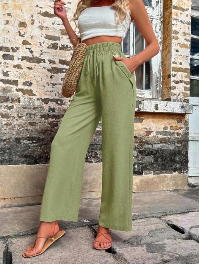 Women’s High Waist Wide Leg Pants with Pockets