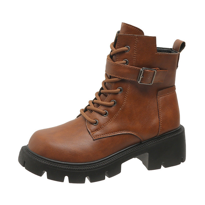 Women’s Chunky Heel Mid-Calf Combat Boots