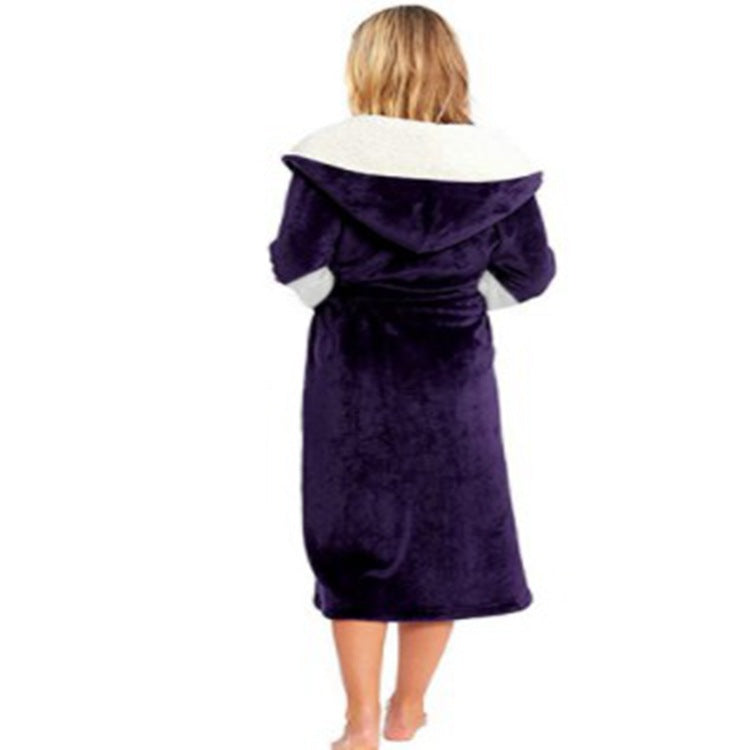 Women's Plush Housecoat with Hood in 8 Colors S-5XL - Wazzi's Wear