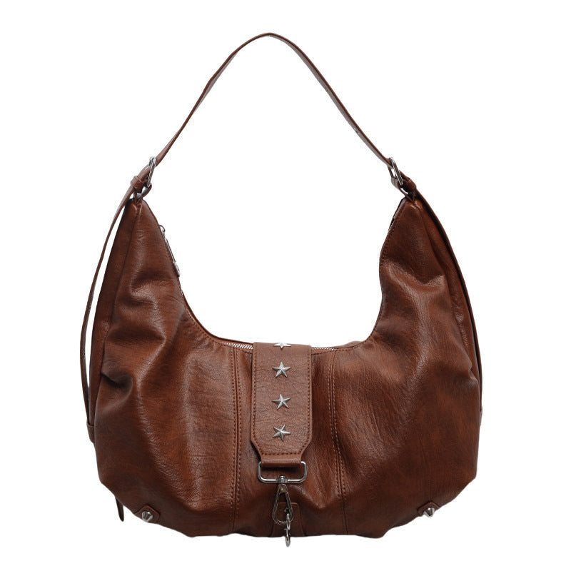 Large Capacity Retro Shoulder Baguette Bag