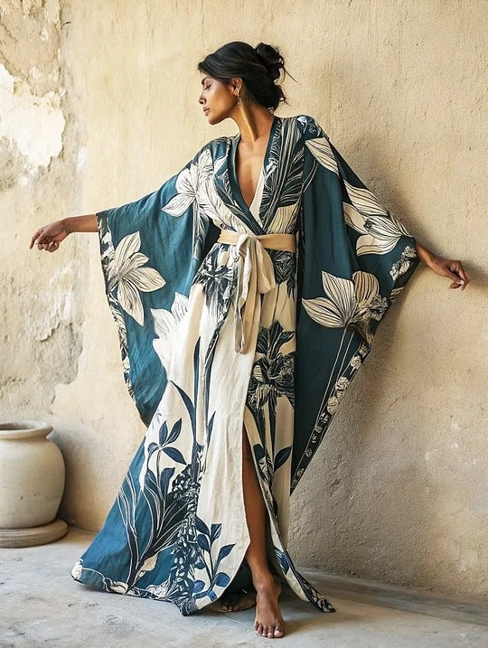 Cross-Border 3D-Printed Womens Robe For Foreign Trade