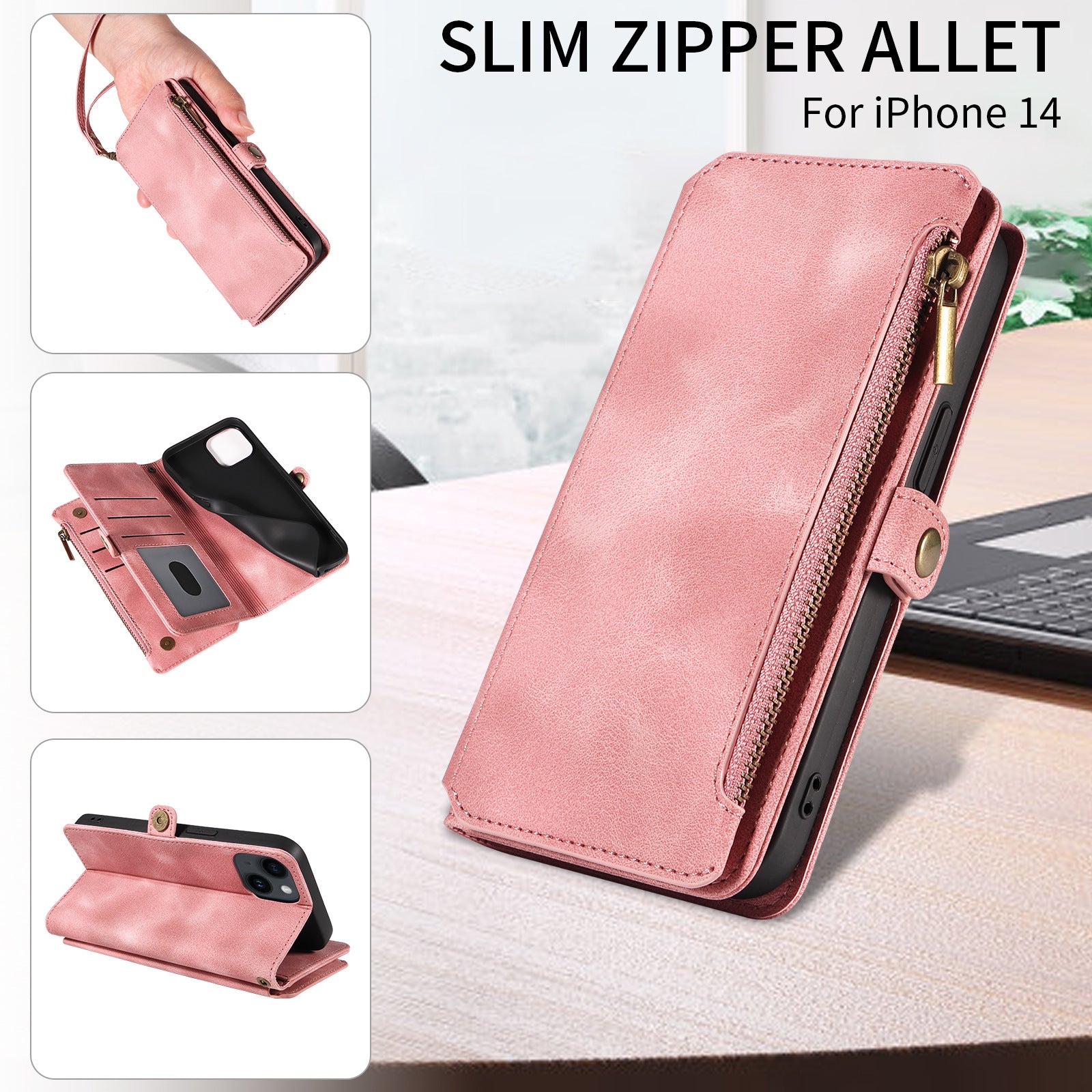 Women’s Pink Multi-Compartment Phone Wallet - Wazzi's Wear