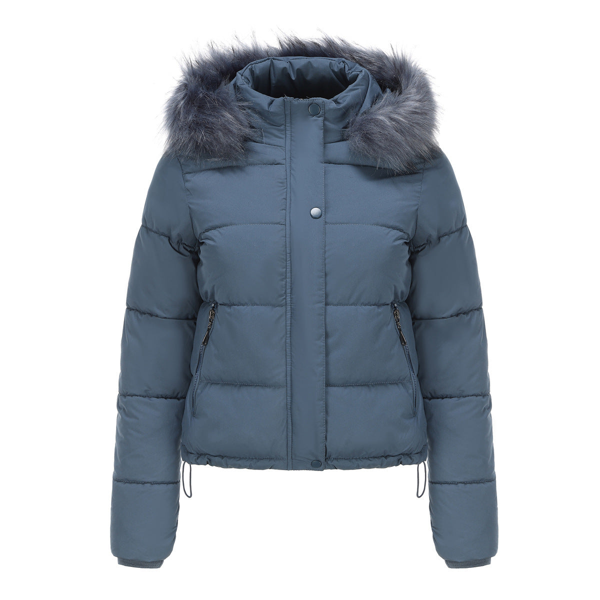 Women’s Bubble Jacket with Detachable Hood and Pockets