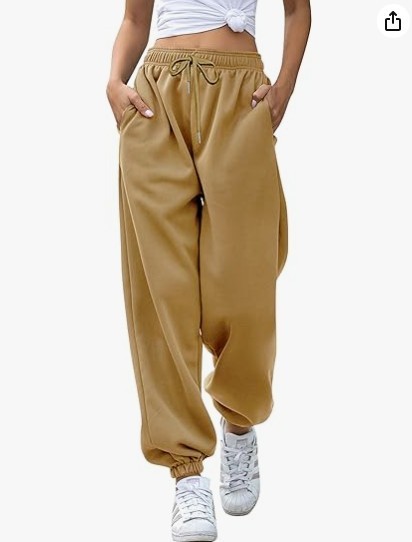 Women's Loose Fit Cuffed Sweatpants with Pockets