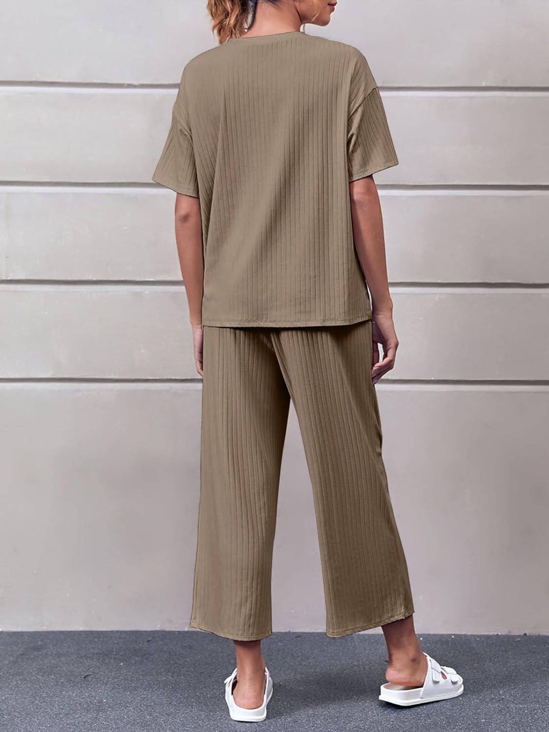 Short Sleeve Top with Cropped Pants Set