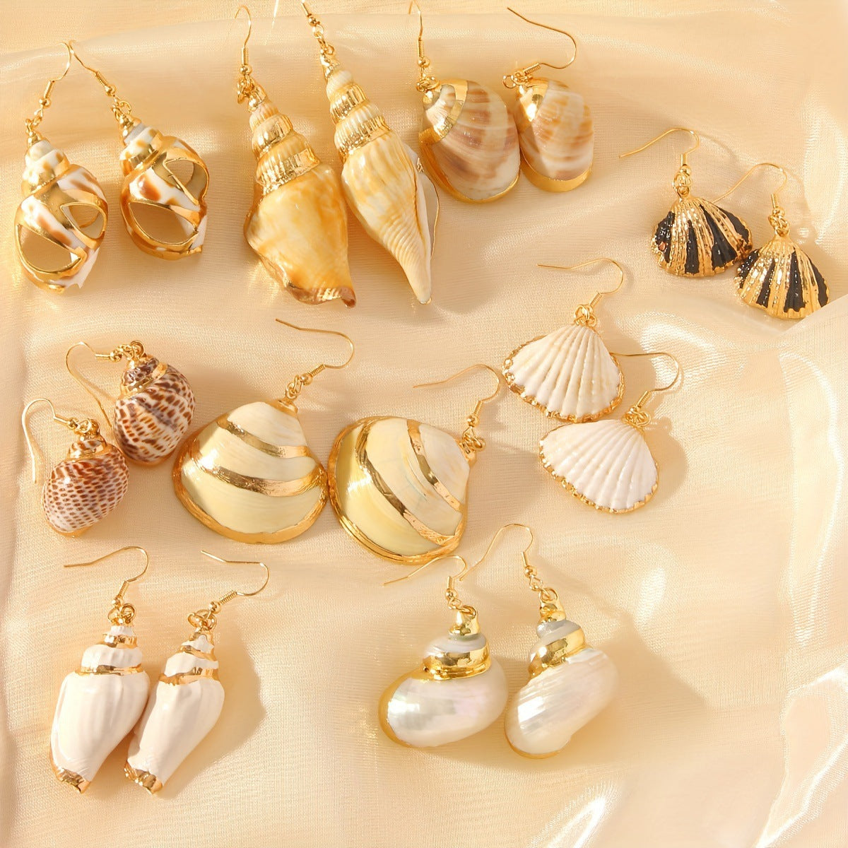 Vacation-style Earrings For Women Natural Seashells Summer Beach Look