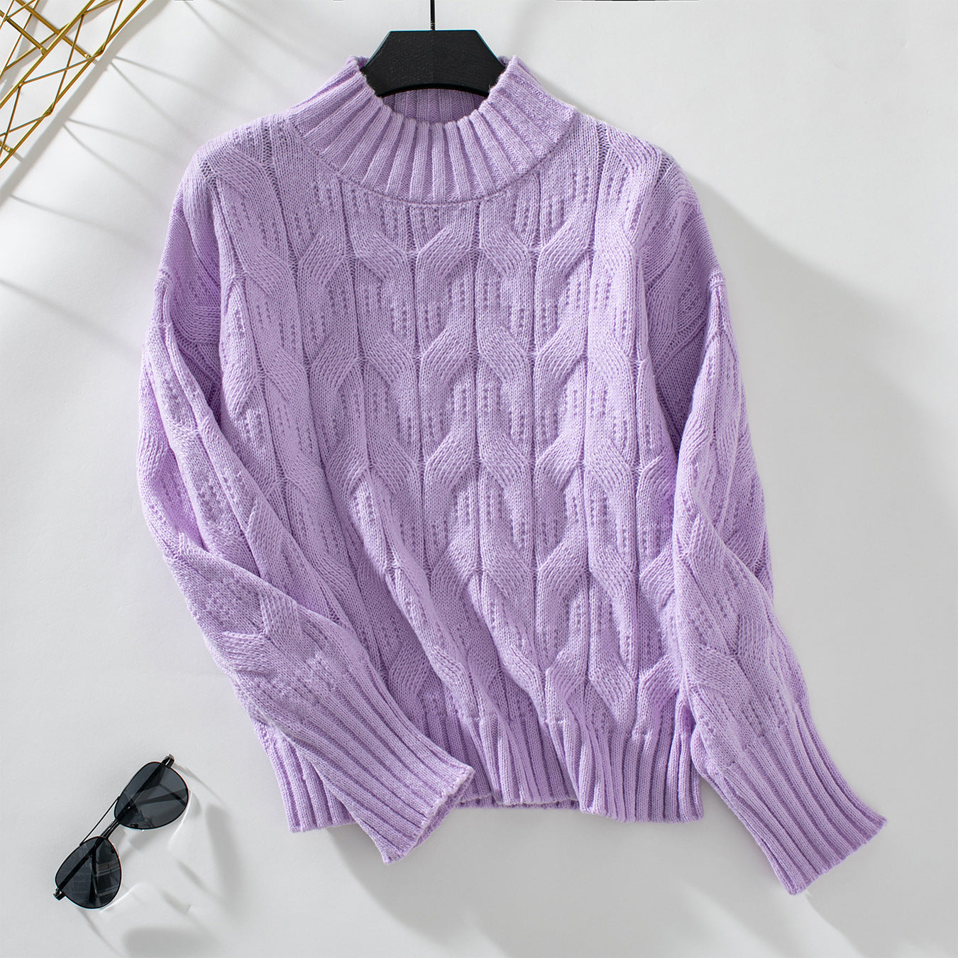 Women's Long Sleeve Mock Neck Sweater