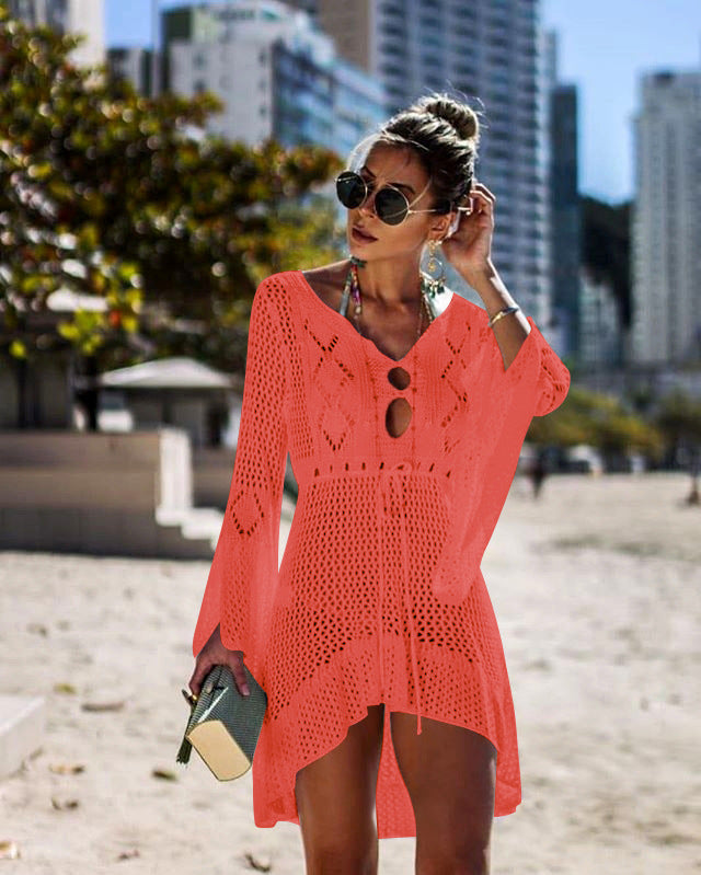 Women’s Long Sleeve Beach Cover-Up in 10 Colors - Wazzi's Wear