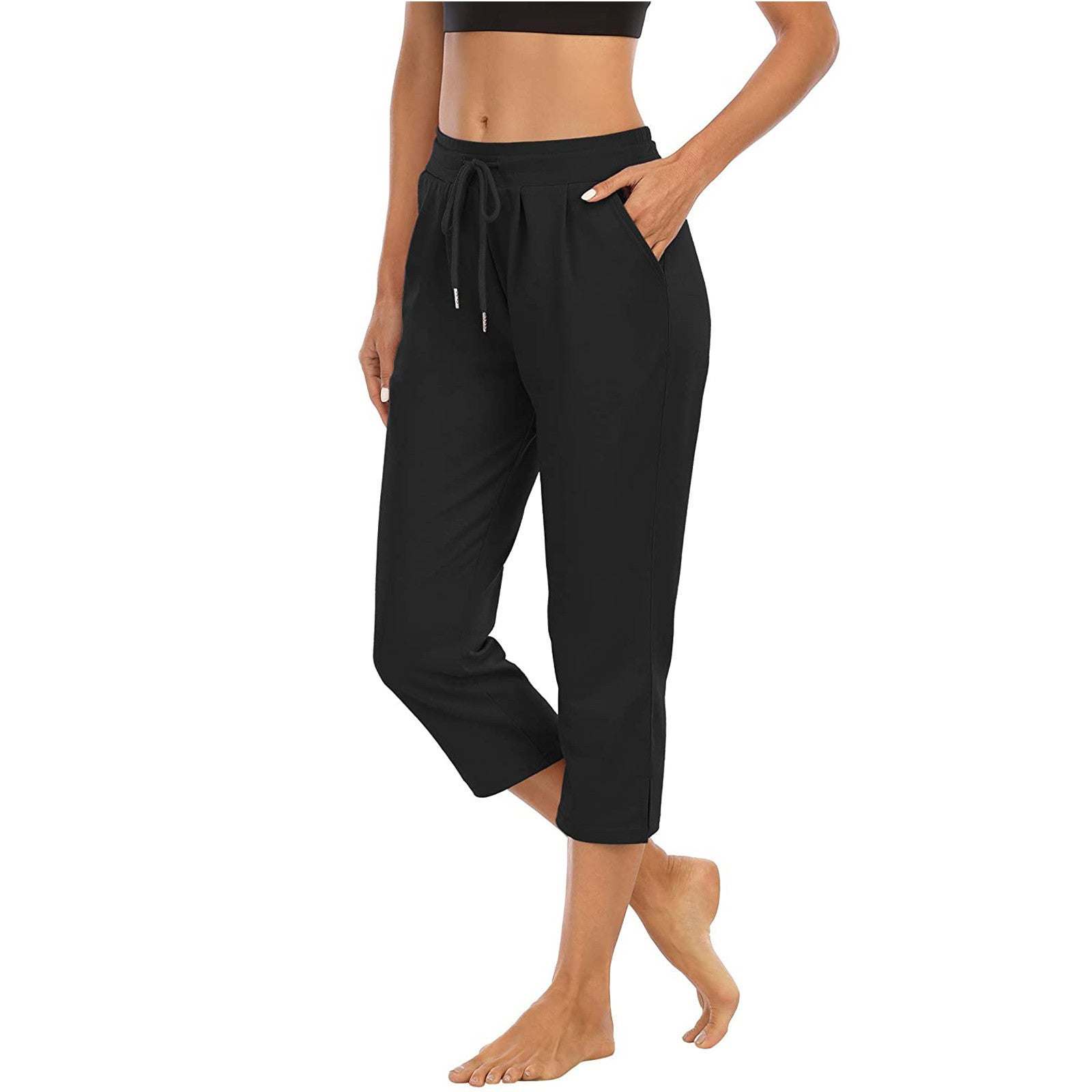 Women's Capris with Drawstring and Pockets