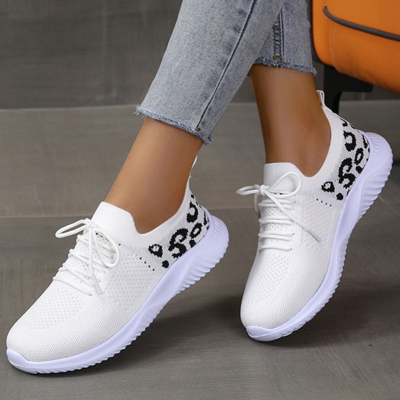 Women’s Leopard Print Lace-up Sneakers in 4 Colors - Wazzi's Wear