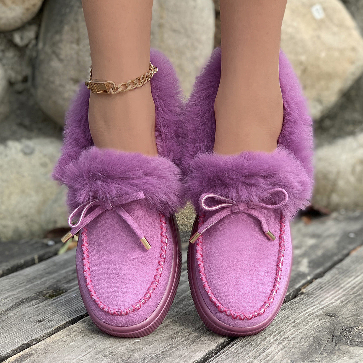 Women’s Plush Suede Platform Slippers