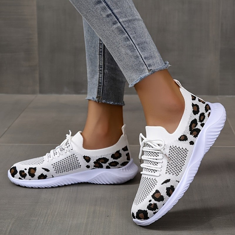 Women’s Leopard Print Lace-up Sneakers in 4 Colors - Wazzi's Wear