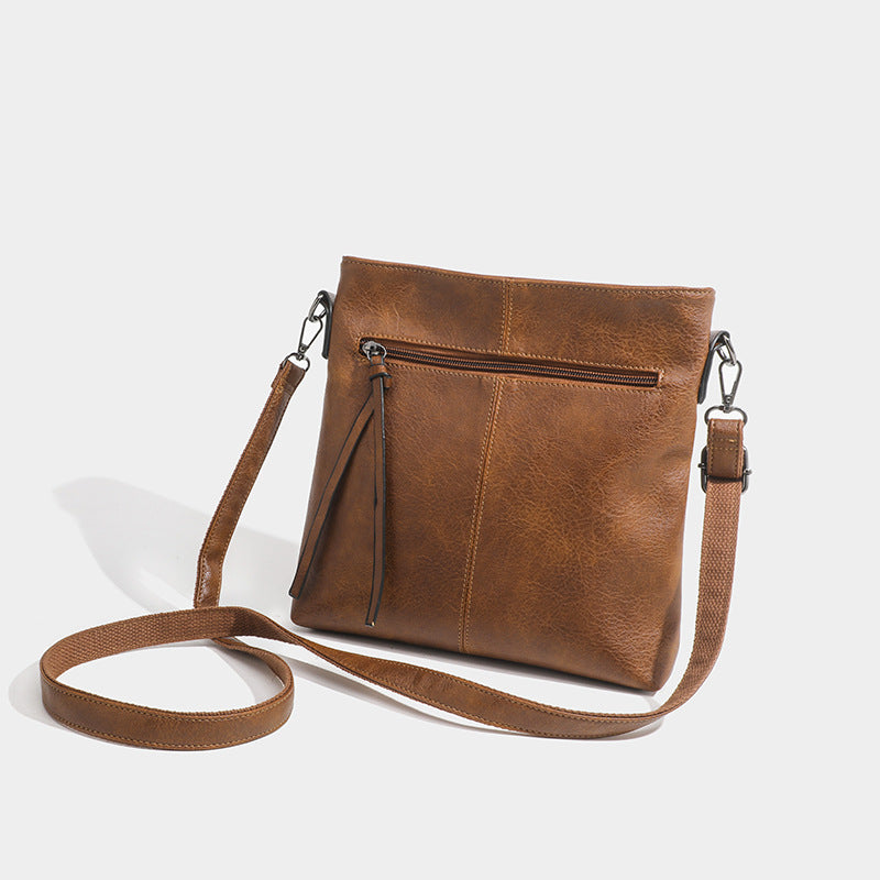 Women's Brown Shoulder Messenger Bag with Adjustable Strap - Wazzi's Wear