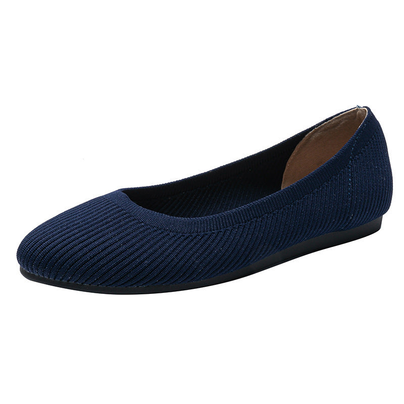 Women’s Solid Color Slip On Flats with Round Toe