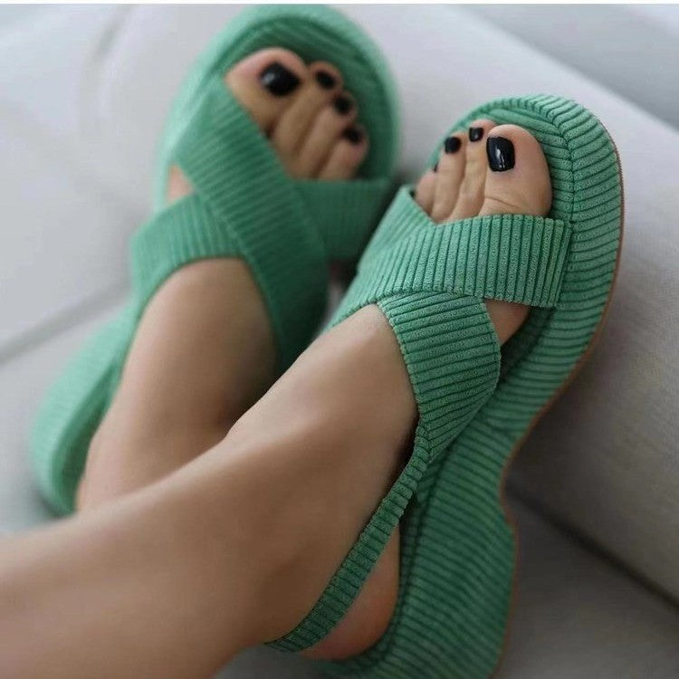 Women’s Suede Cross Strap Open Toe Sandals in 3 Colors - Wazzi's Wear