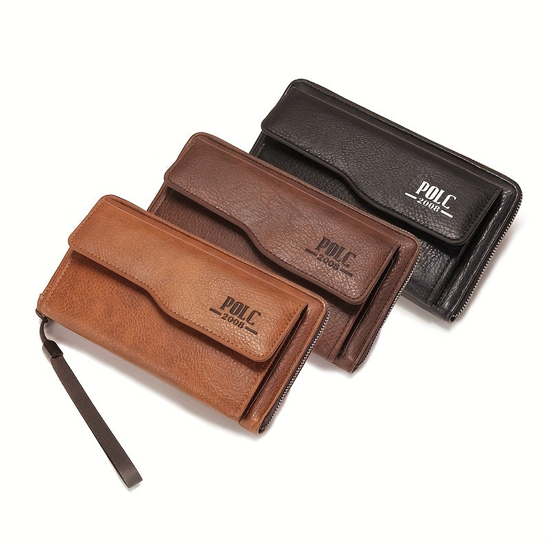 Men's Multi-Card Zippered Phone Wallet in 3 Colors - Wazzi's Wear