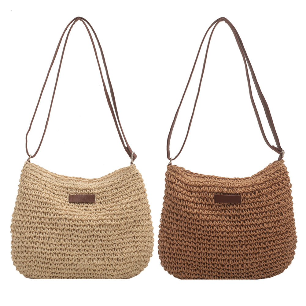 Women’s Straw Tote Shoulder Bag in 2 Colors - Wazzi's Wear
