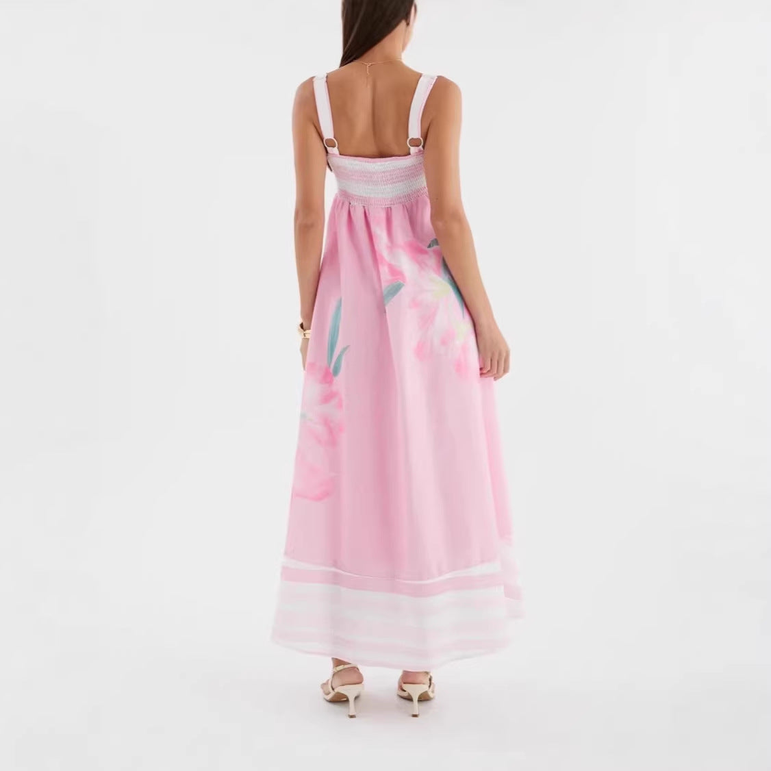 Printed Halter-neck Maxi Resort Dress
