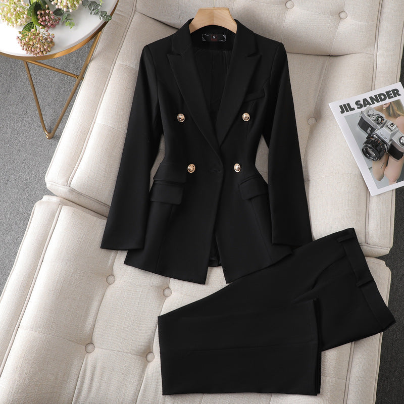 Women's Suit Jacket with Bell-Bottom Pants Business Suit in 3 Colors S-4XL - Wazzi's Wear