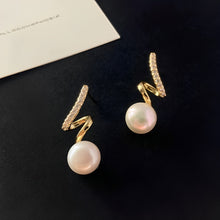Load image into Gallery viewer, Faux Diamond and Pearl Drop Earrings - Wazzi&#39;s Wear