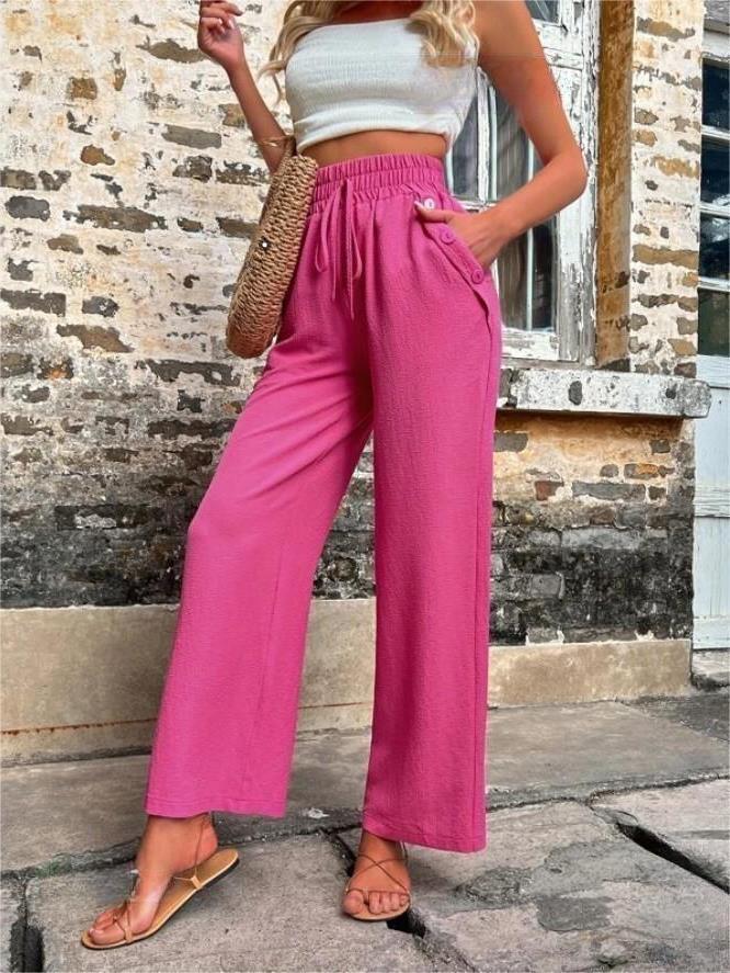 Women’s High Waist Wide Leg Pants with Pockets