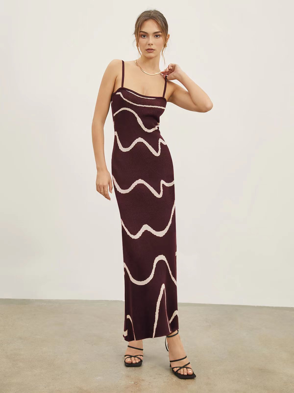 Striped Knitted Sexy Bodycon Dress Women