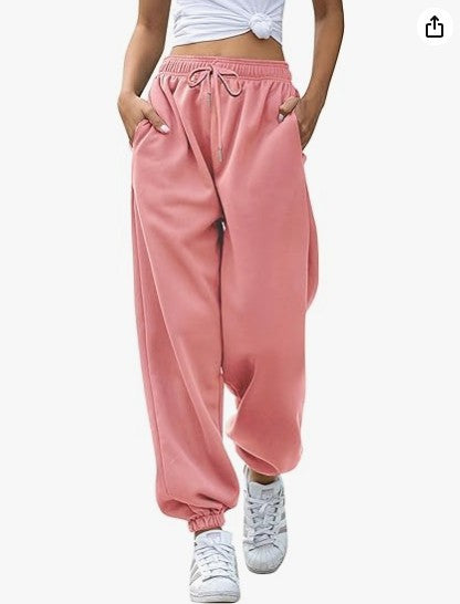 Women's Loose Fit Cuffed Sweatpants with Pockets