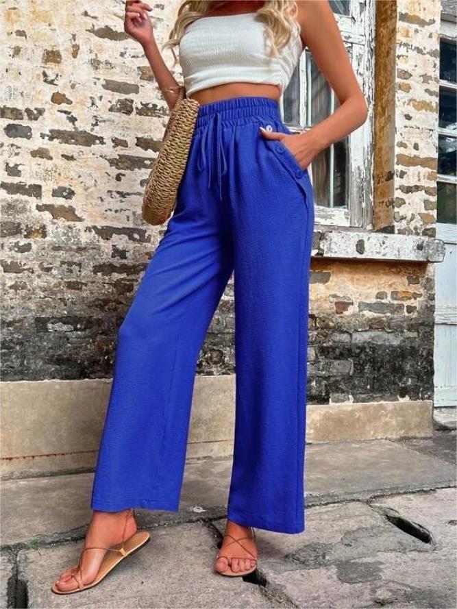 Women’s High Waist Wide Leg Pants with Pockets