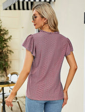 Load image into Gallery viewer, Women’s V-Neck Ruffled Short Sleeve Top in 6 Colors S-2XL - Wazzi&#39;s Wear