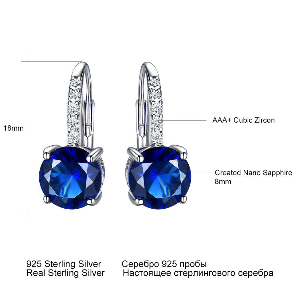 Women’s Sterling Silver Drop Topaz Gemstone And Diamond Earrings in 2 Colors - Wazzi's Wear