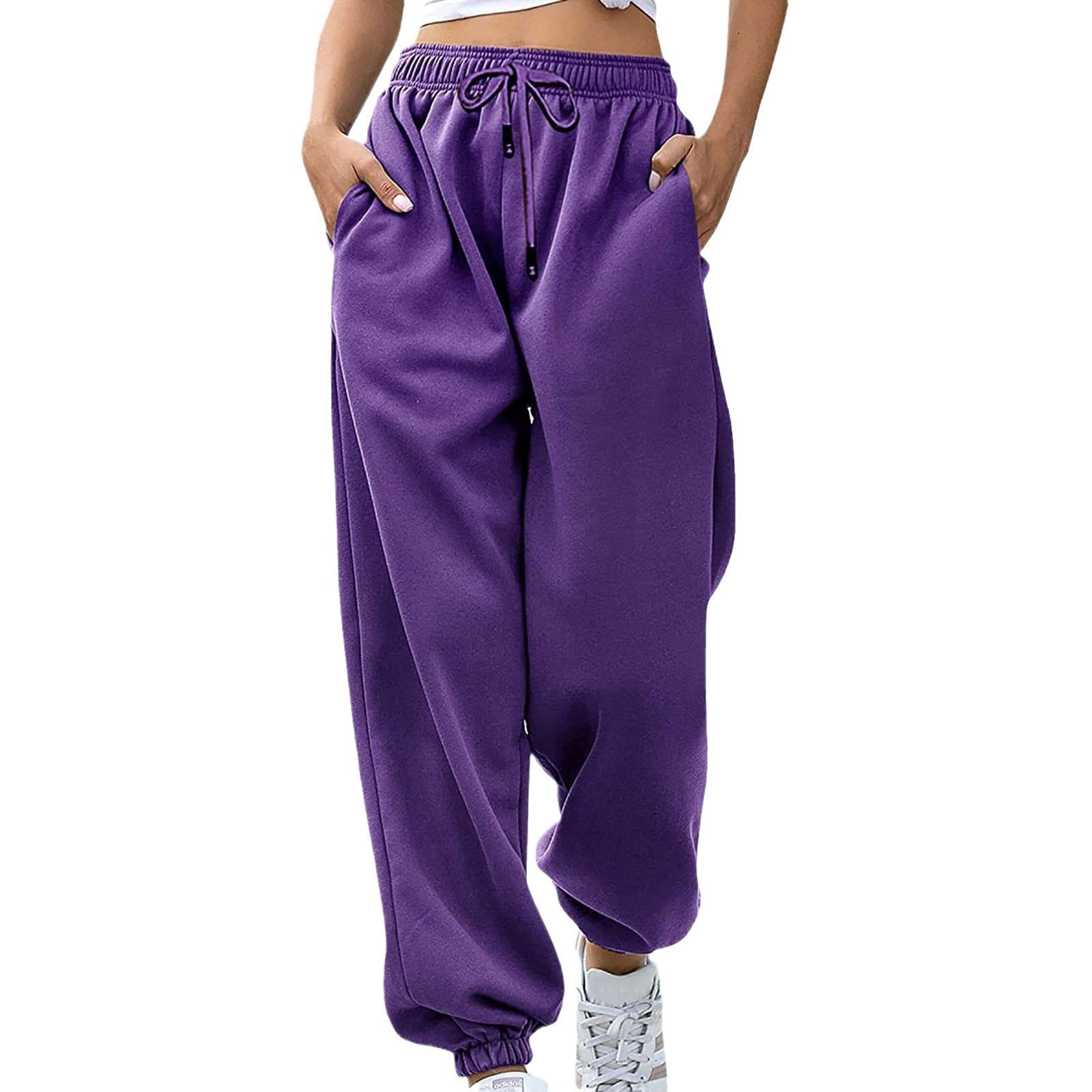 Women's Loose Fit Cuffed Sweatpants with Pockets