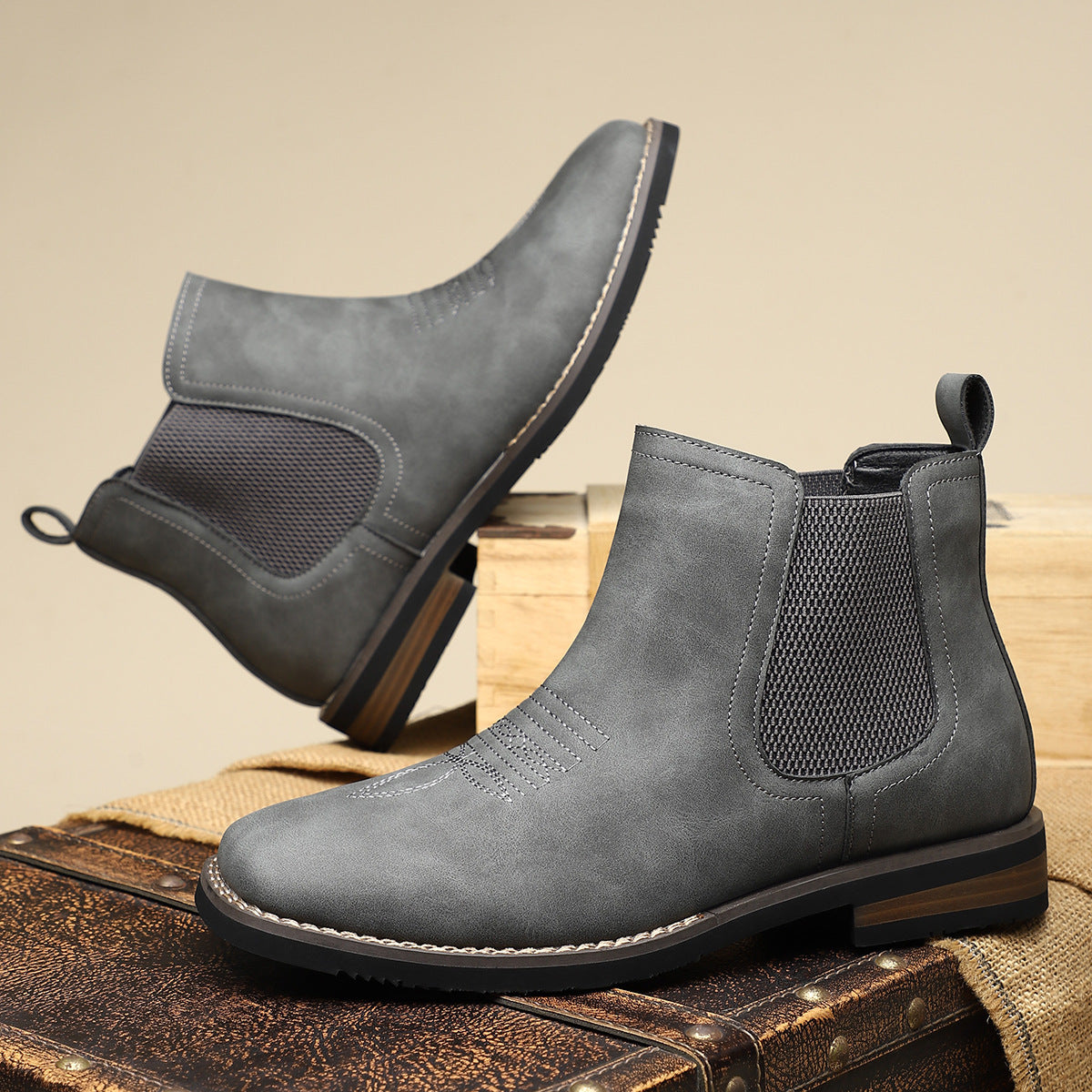 Men's Autumn And Winter Casual British Style Mid-calf Martin Boots