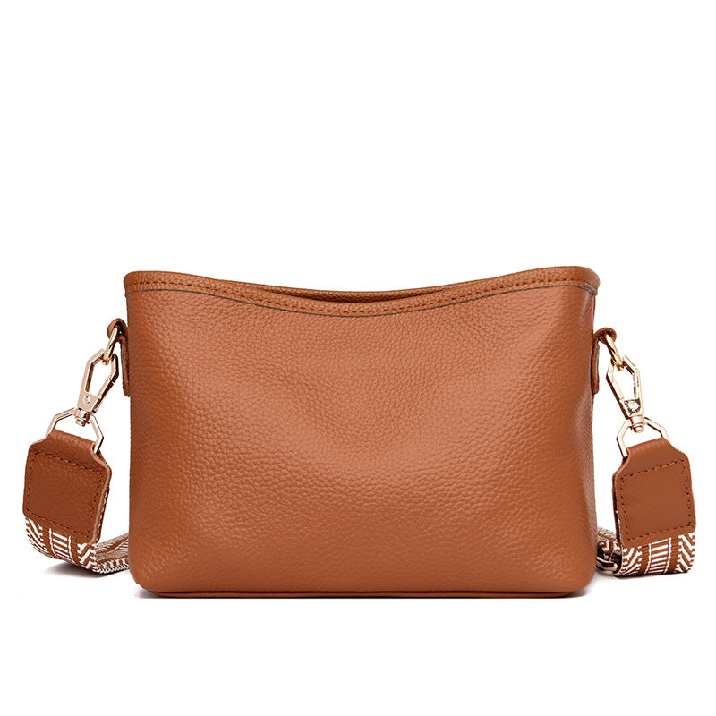 Women’s Shoulder Messenger Bag with Patterned Wide Shoulder Strap in 4 Colors - Wazzi's Wear