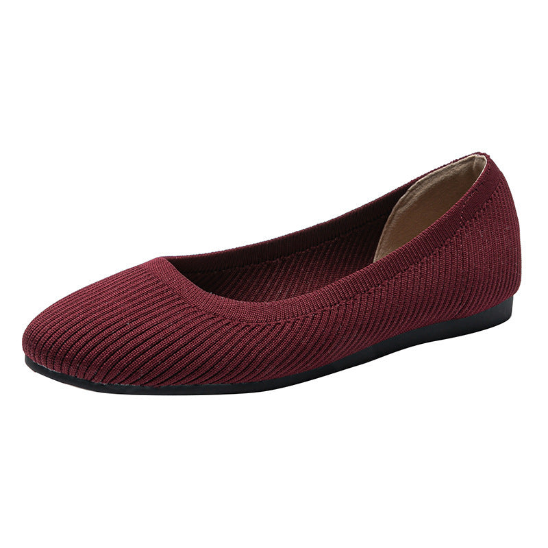 Women’s Solid Color Slip On Flats with Round Toe
