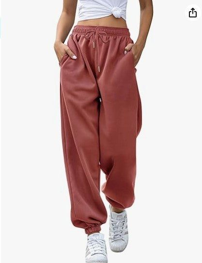 Women's Loose Fit Cuffed Sweatpants with Pockets