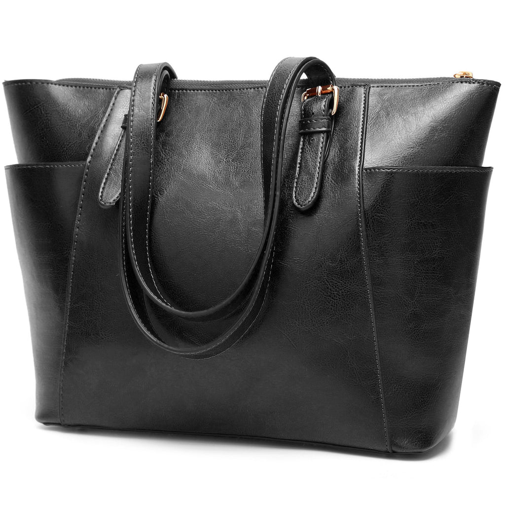 Women’s Oil Wax PU Leather Large Capacity Shoulder Bag in 4 Colors - Wazzi's Wear