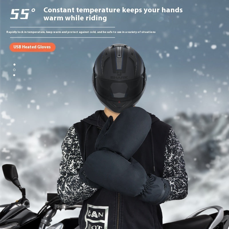 Thermal Windproof and Waterproof Heated Mittens