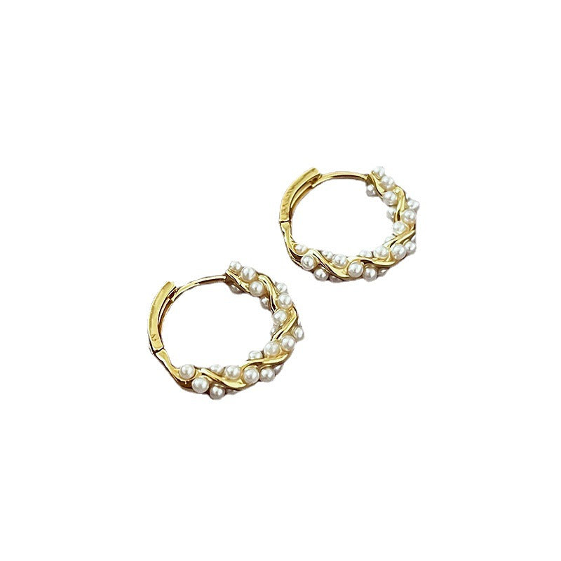 Women's Pearl Hoop Earrings - Wazzi's Wear