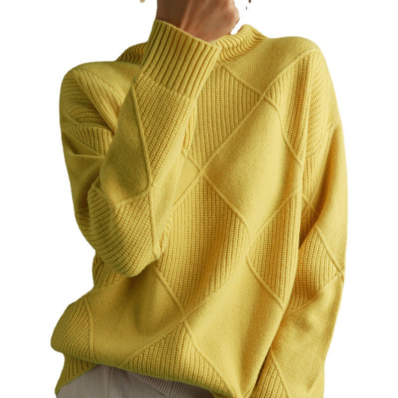 Women’s Long Sleeve Turtleneck Knit Sweater in 6 Colors S-XXL - Wazzi's Wear