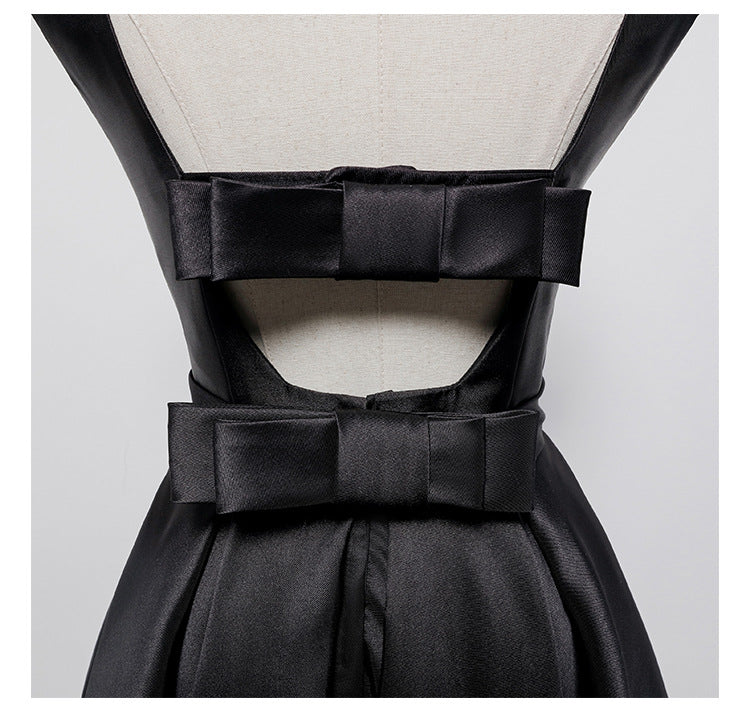Women’s Black Hepburn Style Elegant Backless Dress S-XXXL | Wazzi's Wear