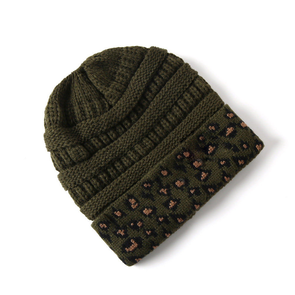 Women's Leopard Print Knit Beanie in 10 Colors - Wazzi's Wear