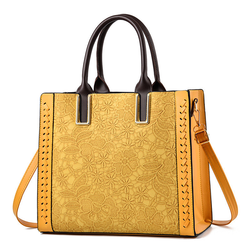 Elegant Flower Embossed Shoulder Bag