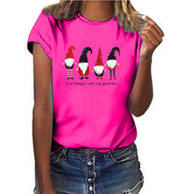 Load image into Gallery viewer, Women&#39;s Hanging With My Gnomies Short Sleeve Top in 15 Colors XS-4XL - Wazzi&#39;s Wear