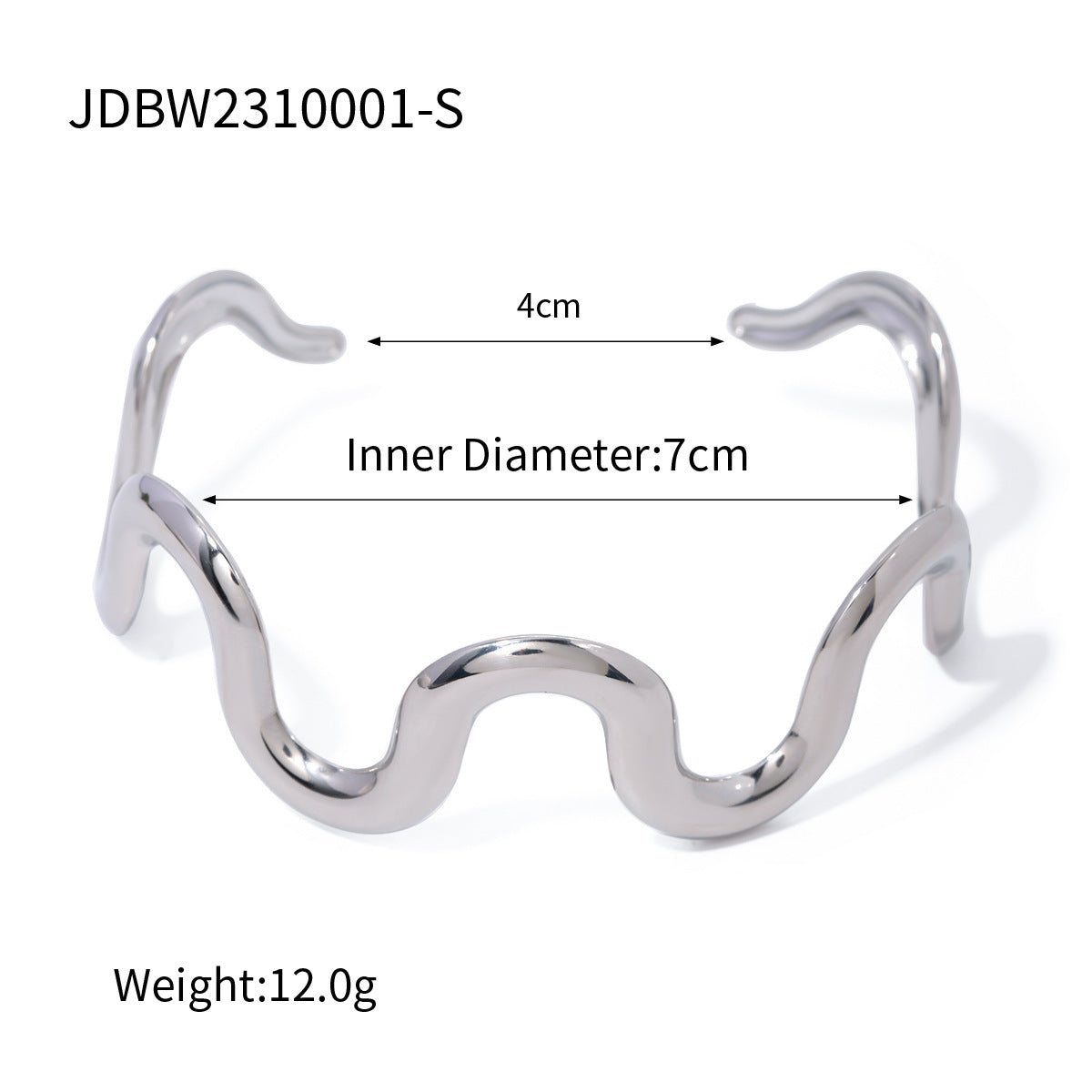 New INS Style Titanium Steel Bracelet For Women, 18K Gold Plated Stainless Steel, Fashion Trend Wavy Bangle Jewelry