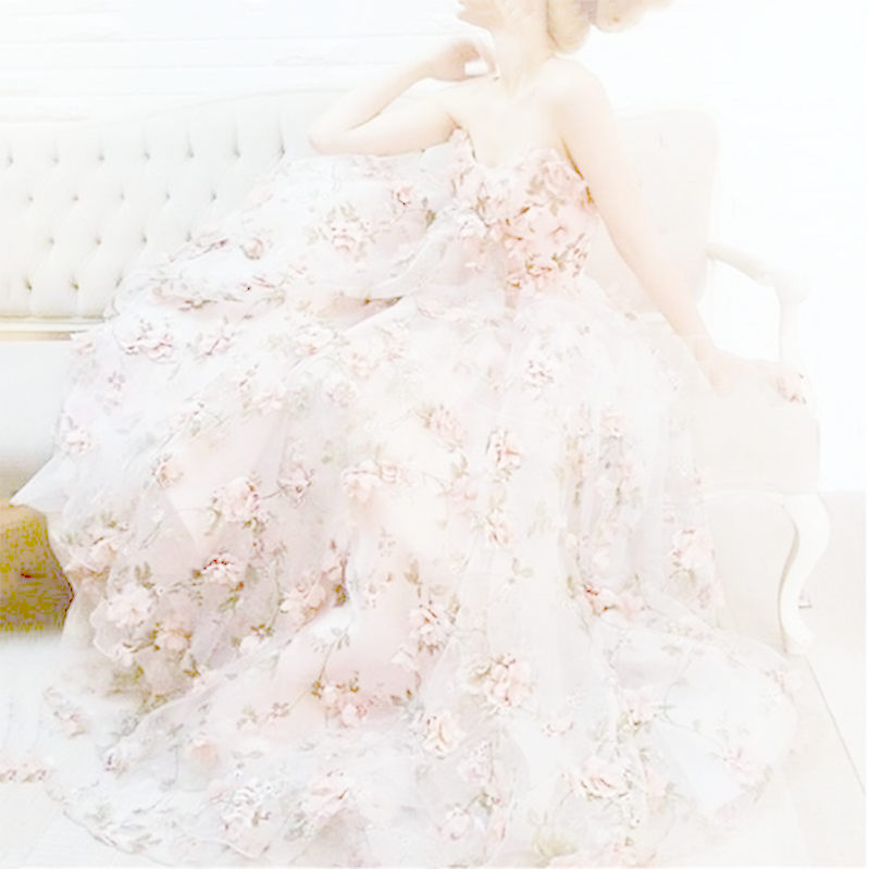 Women's Floral Mid-Waist Lace Strapless Gown XS-2XL - Wazzi's Wear